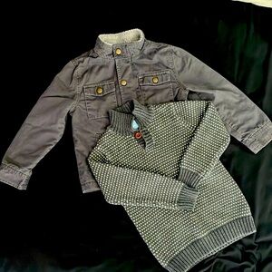 Gray Jacket and Gray Sweater Bundle